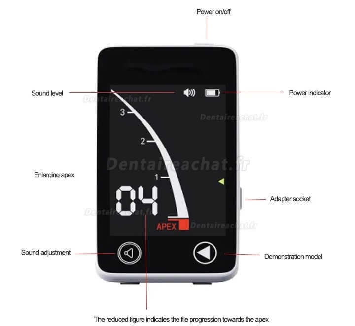 Localisateur d'apex dentaire, mesure de l'apex buccal avec écran LCD de 3,9 pouces